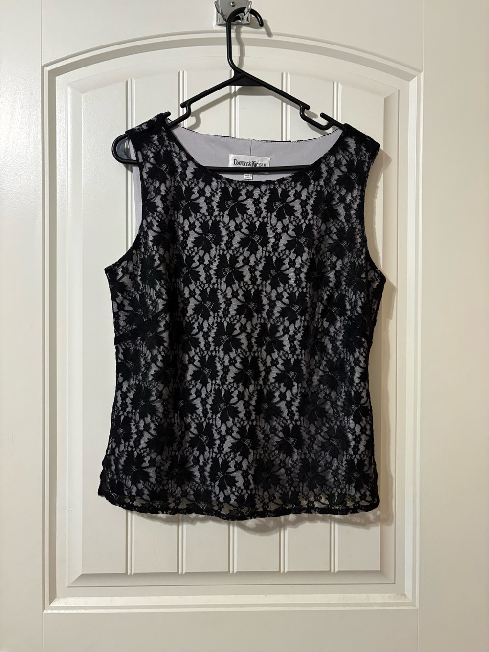 Danny & Nicole Black Lace Overlay Sleeveless Camisole